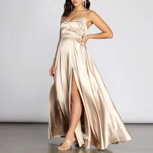 Windsor | Dresses | Windsor Nwt Kristen Satin Aline Evening Gown | Poshmark Windsor | Dresses | Windsor Nwt Kristen Satin Aline Evening Gown | Poshmark